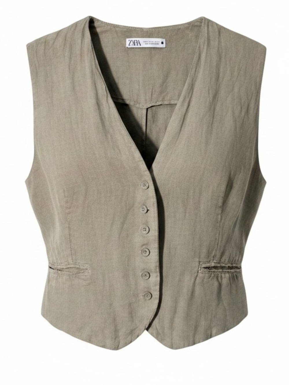 Zara 100% Linen Vest XL